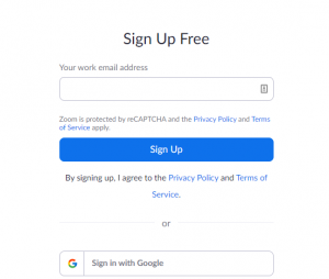 zoom sign up