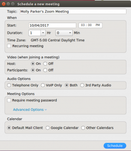 zoom meeting scheduling